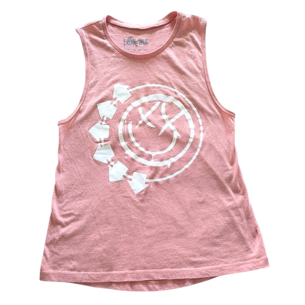 Womens Blink 182 Band Tank Self Titled Album Smiley Face size Large